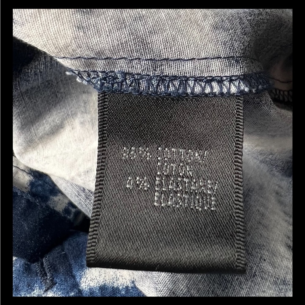 LAFAYETTE 148 Blouse Tunic Ikat Navy Blue White Button Down Long Sleeve - Picture 10 of 11